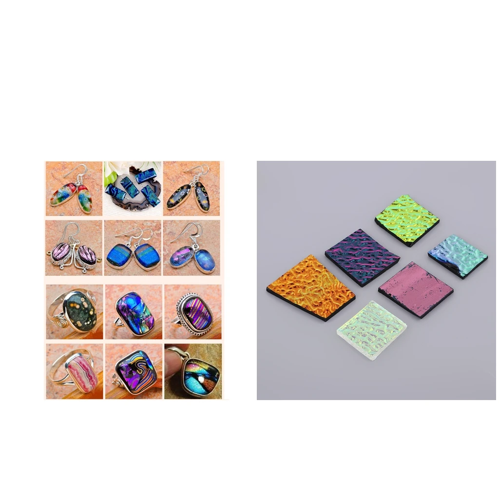 1 Ounce Various Dichroic Glass Pieces For Earring Pendants To Make Melted Glass Accessories