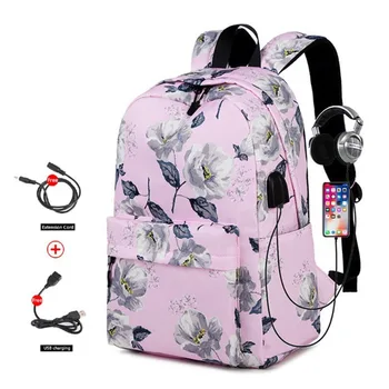 

Fashion Water Resistant School Backpack for Girls 14Inch Laptop Pink School Bags for Teenagers Durable Travel Backpack Bag