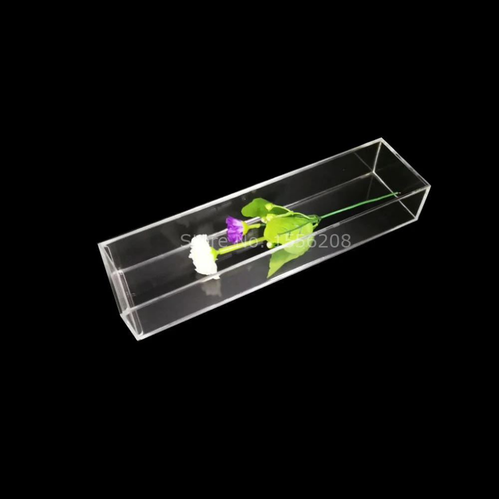 

New Valentine's Day Gift Acrylic Dried flower Box Rose Storage Case Clear Plexiglass Box With Lid 1 Grid