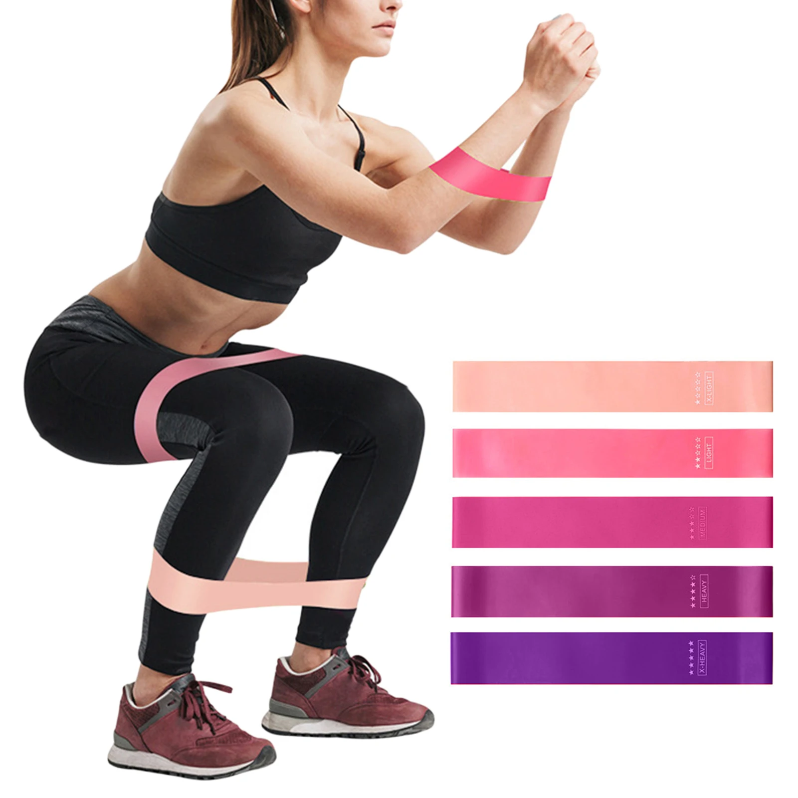 Professional Fitness Exercise Elastic Resistance Band for Physical Therapy At-Home Workouts Rehab Legs and Butt Exercise