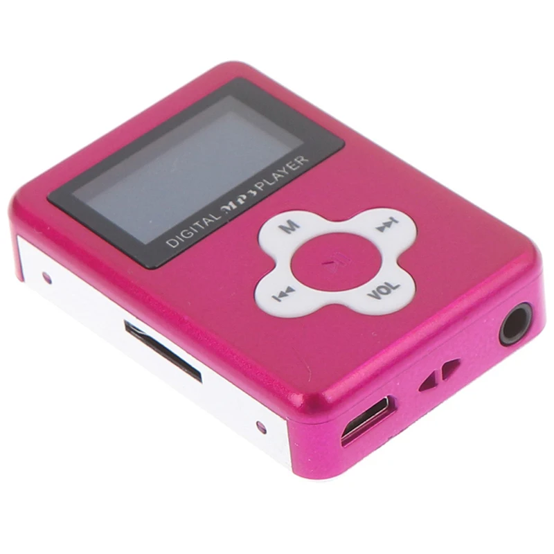 Новое поступление, прекрасный USB мини mp3-плеер, ЖК-экран, поддержка 32 ГБ, Micro SD, TF карта, walkman, mp3-плеер, мини Прямая - Цвет: Rose Red