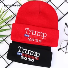 Trump зимняя вязаная шапка с черепом Для Взрослых Повседневная Хип-хоп шапка женские мужские шапки унисекс, однотонный, сохраняющие тепло эластичные шапки