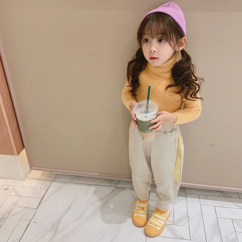 Winter Solid Baby Girls Sweater Turn Down Collar Boys Clothes Children Warm Fur Long Sleeve Girl Knitwear Kids Cardigan