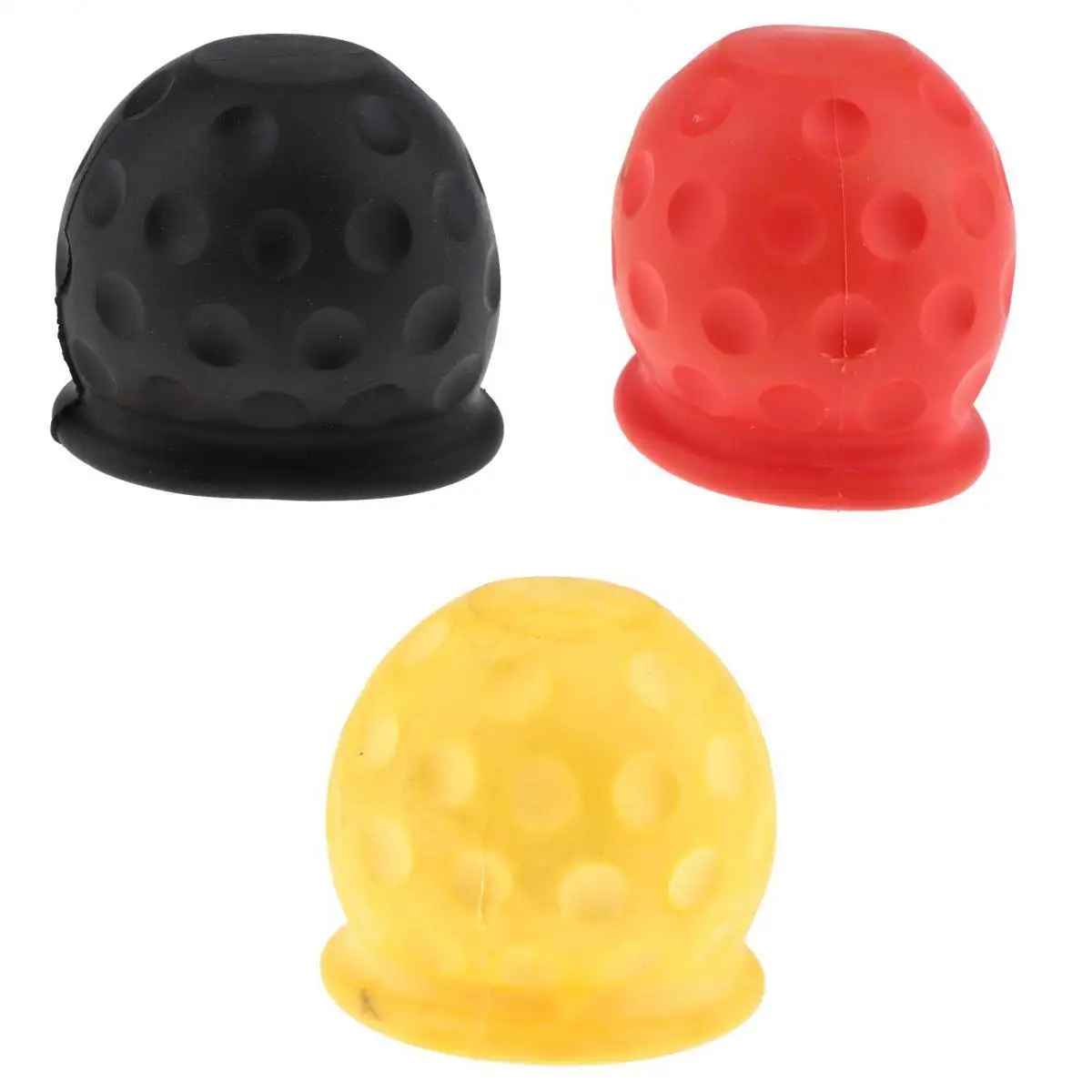 3PCS Tow Ball Cover Cap Tow Hitch Caravan Trailer Towball Protecter Rubber Cover Towing Car Van Trailer Towball Protection Cap