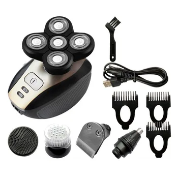 

5 in 1 4D Rechargeable Electric Shaver Five Floating Heads Razors Hair Clipper Nose Ear Hair Trimmer Men Facial Cleaning Brush