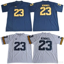 Michigan Wolverines#23 Tyree Kinnel college Jersey-белый темно-синий сшитый Размер S-3XL