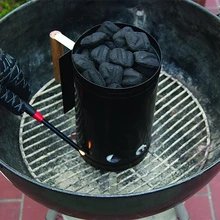 1 szt Czarny komin rozpalarka do węgla drzewnego osprzęt do grilla szybki węgiel węglowy piec węglowy grill na świeżym powietrzu kominek tanie i dobre opinie Grill na węgiel CN (pochodzenie) GRILLS Łatwe do czyszczenia STAINLESS STEEL Chromowany Charcoal Stove Heat Insulation Board + Stainless Steel + Wood