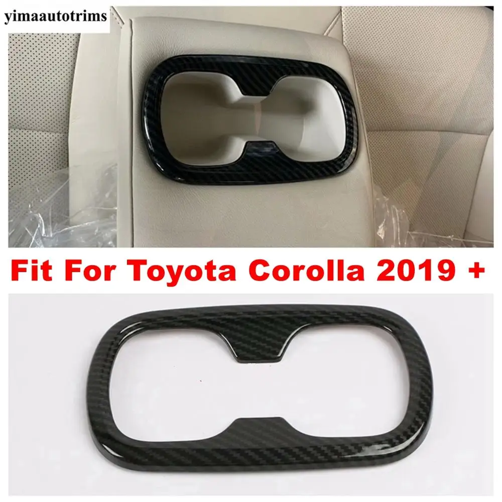 

Central Front Seat Water Cup Bottle Holder Decoration Panel Cover Trim Fit For Toyota Corolla 2019 2020 ABS Carbon Fiber Look