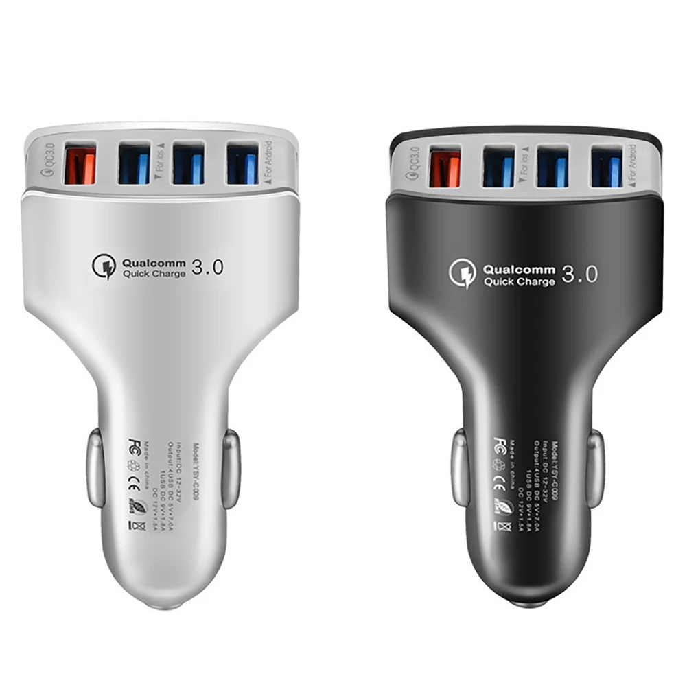 4 usb порта QC3.0 смартфон автомобильное зарядное устройство быстрый адаптер для зарядки