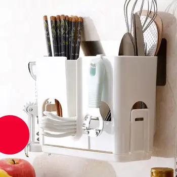 

Home Kitchen Wall Mount Drain Drying Rack Chopsticks Cutlery Fork Holder Multifunction Utensil Drainer Kitchen Accessories