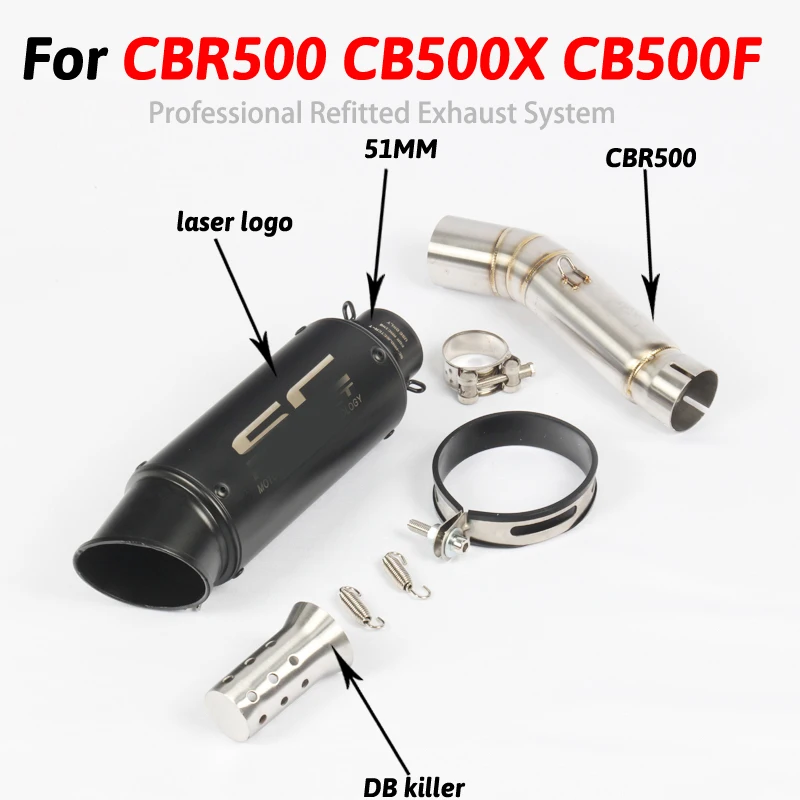 

Slip On CB500 CB500X CB500F Motorcycle Exhaust Dual Tip Pipe Middle Mid Link Tube For Honda CBR500 CB500X CB500F