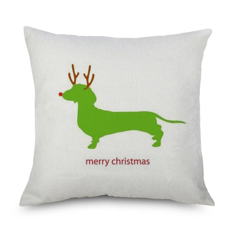 Merry Christmas Dachshund Колбаса Собака наволочка ручная роспись подушка для собак Чехлы для дивана бросок декоративное постельное белье Наволочка - Цвет: E