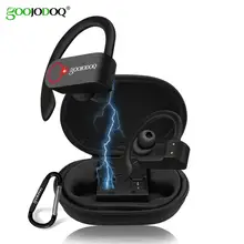 GOOJODOQ настоящие беспроводные наушники TWS Bluetooth наушники 5,0 с зарядным устройством спортивные наушники с крючком Bluetooth для iphone xiaomi