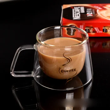 

Set of 2-classical home morning water glass double walled insulated office coffee juice glass cup GLA-1621