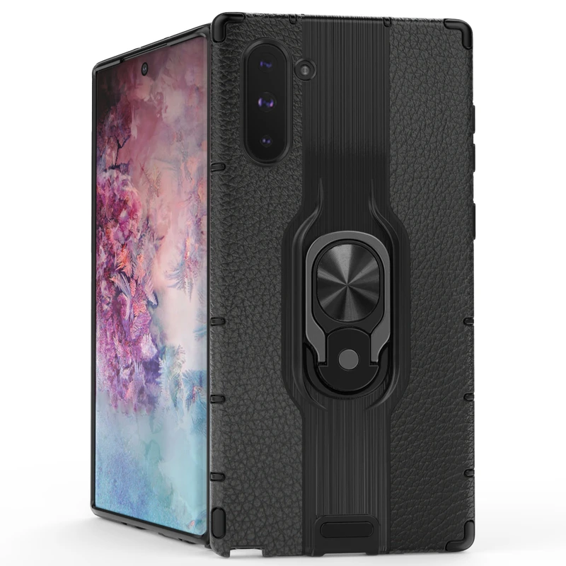 

Shockproof Case For Samsung Galaxy Note 10 Note 10 Plus Silicone Hard Back Phone Cover For Samsung Note 10 Ring Bracket Cases