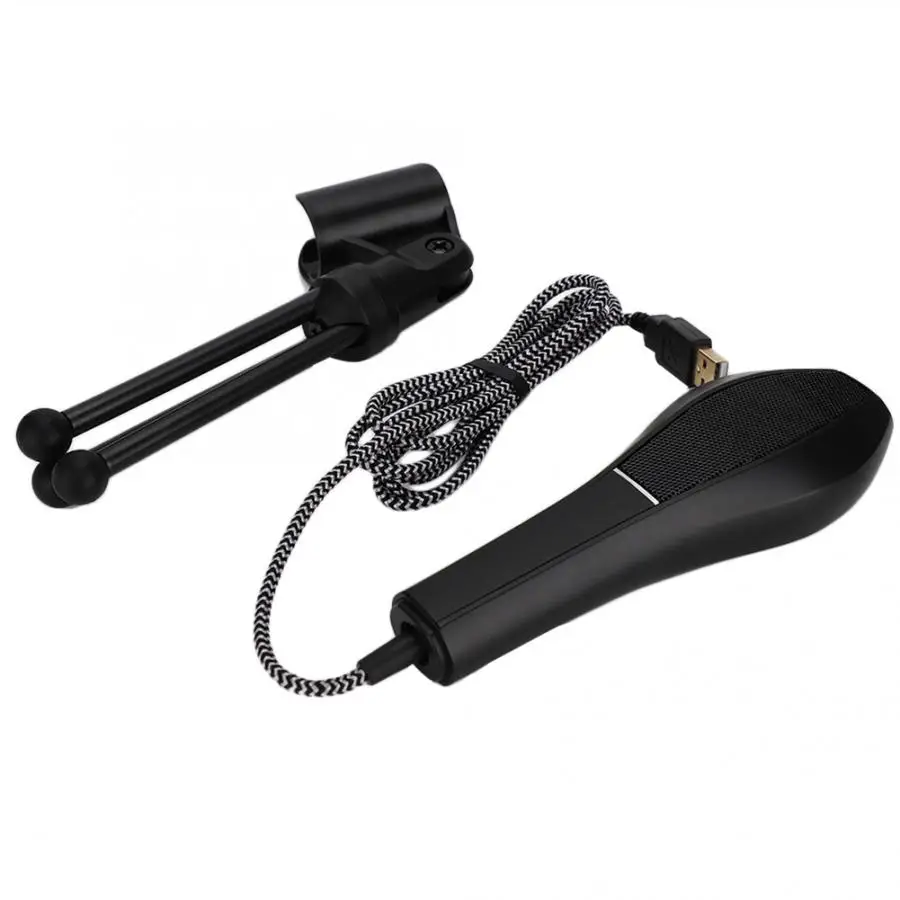 USB проводной микрофон двойной конденсаторный микрофон со штативом для настольного компьютера ноутбука