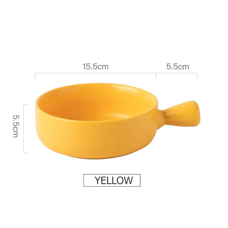 6 дюймов фарфоровая тарелка для выпечки десертная миска рамекин Бейкер обеденная тарелка паста посуда Бытовая Посуда - Цвет: Yellow