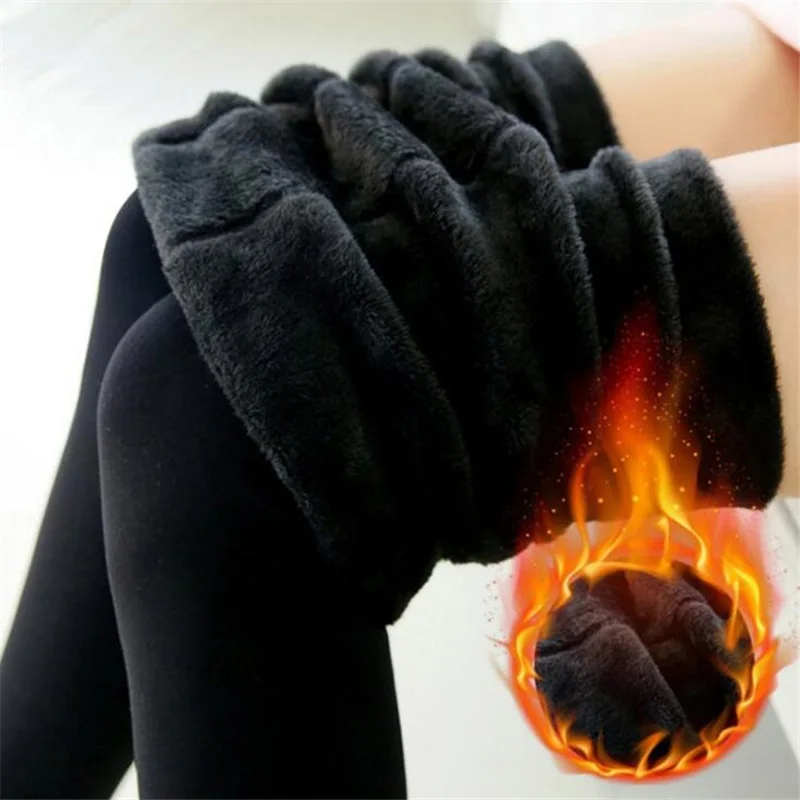 

2019 Winter Cashmere Leggings Good Quality Woman Casual Warm Faux Velvet Knitted Thick Slim Super Elastic Leggings