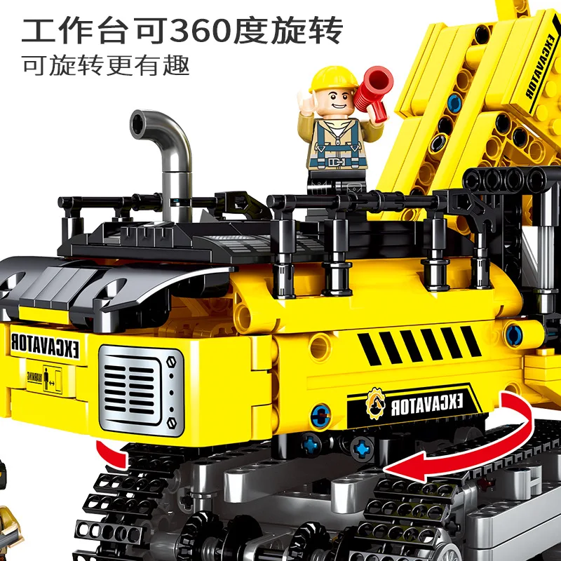 

Product Mechanical Password Engineering Excavator Model Assembled Educational Children DIY Toy Baby Semp 701802 Building Blocks