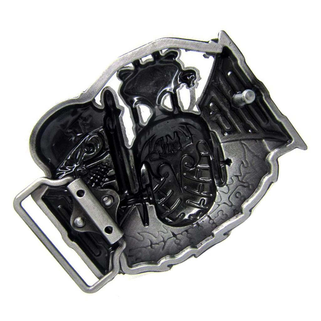 Fashion Western Cowboy Ghost Skull Head Belt Buckle Mechanical Biker Belt Buckle