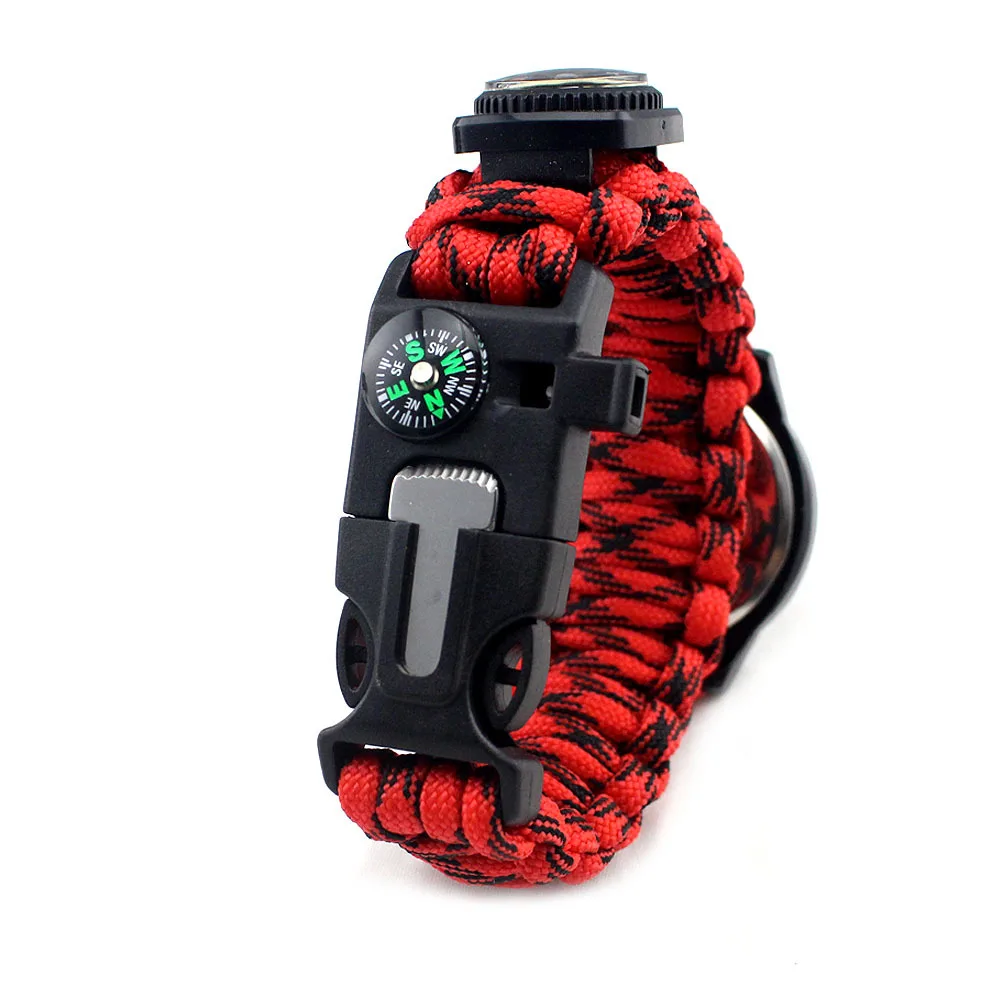 

Outdoor Army Style Watch Camouflage Sports Waterproof Watch Umbrella Rope Weaving Shortage Open Country Survival Multi-functiona