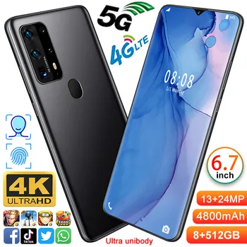 

Smartphone P43pro phones MTK6799 Deca core 6.7inch HD Unlocked smartphone 8GB+512GB Camera 13MP+24MP Mobile phone 3G