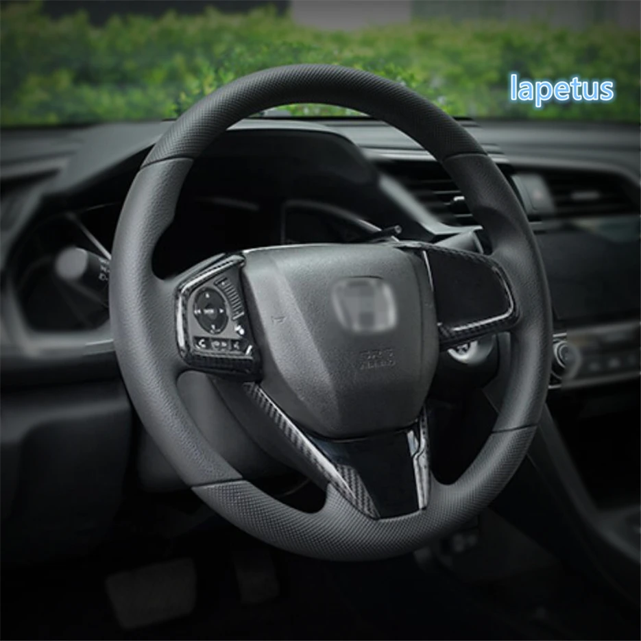 Lapetus украшение руля рамка Крышка отделка 3 шт. Подходит для Honda Civic ABS/красный/углеродного волокна вид