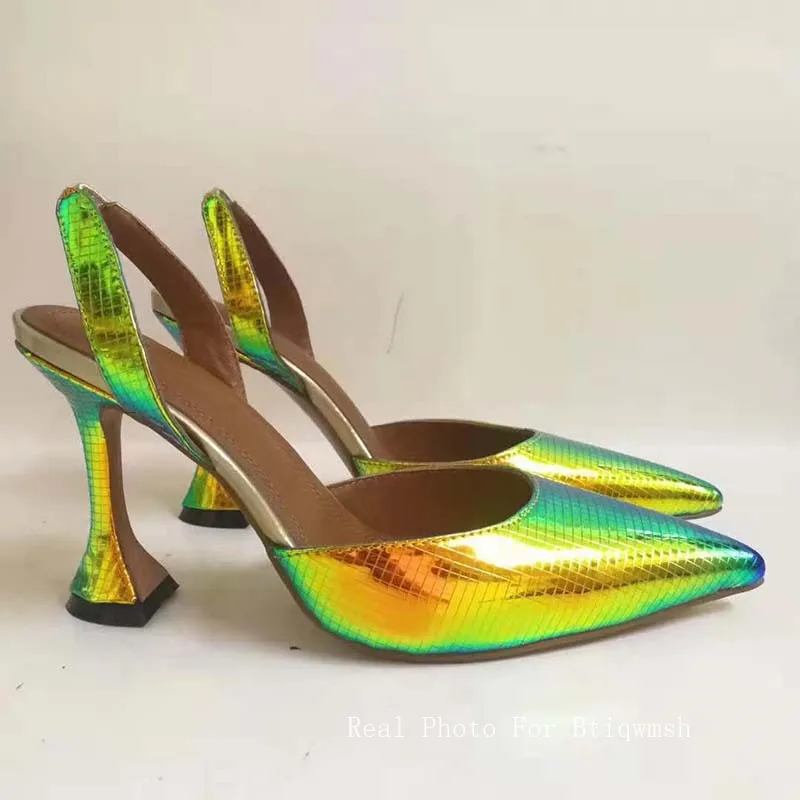 Шикарные дизайнерские босоножки с ремешком на пятке; женская обувь с острым носком на необычном высоком каблуке; женская пикантная обувь для вечеринок; обувь для девочек