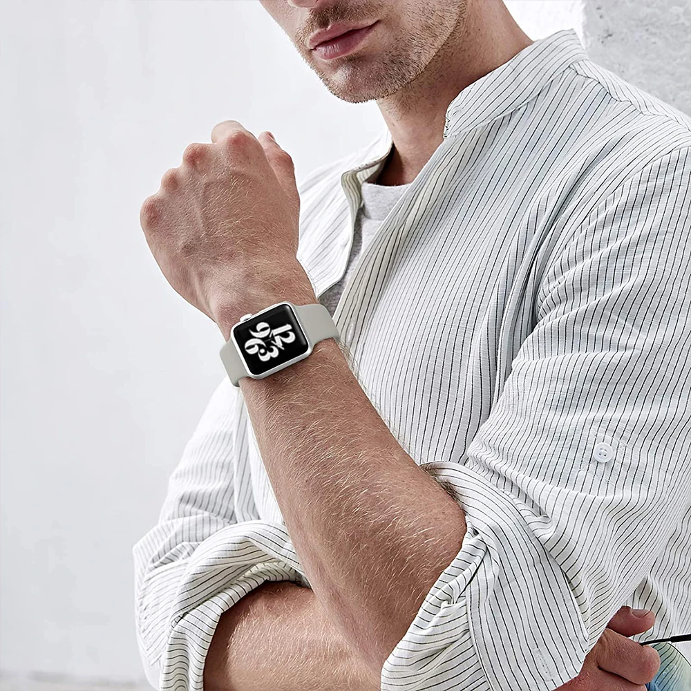 Silicone strap For apple watch band 45mm 41mm 44mm 40mm iwatch bracelet 42mm 38mm Sports Strap for Apple Watch Series 7 SE6 5 3