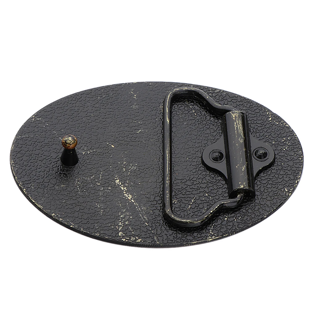 Mens  Cowboy Germanic  Pattern Oval Bronze Belt Buckle