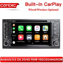 CarExc 2-DIN Android 9,0 авто радио для VW Volkswagen Touareg T5 транспортер мультивен встроенный CarPlay с DVD gps навигационная автомобильная система Muiltmedia плеер