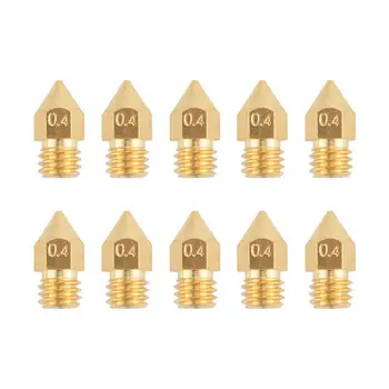 

10Pcs 0.4mm MK8 Extruder Nozzle Brass 1.75mm for Ender 3D Printer Parts Filament