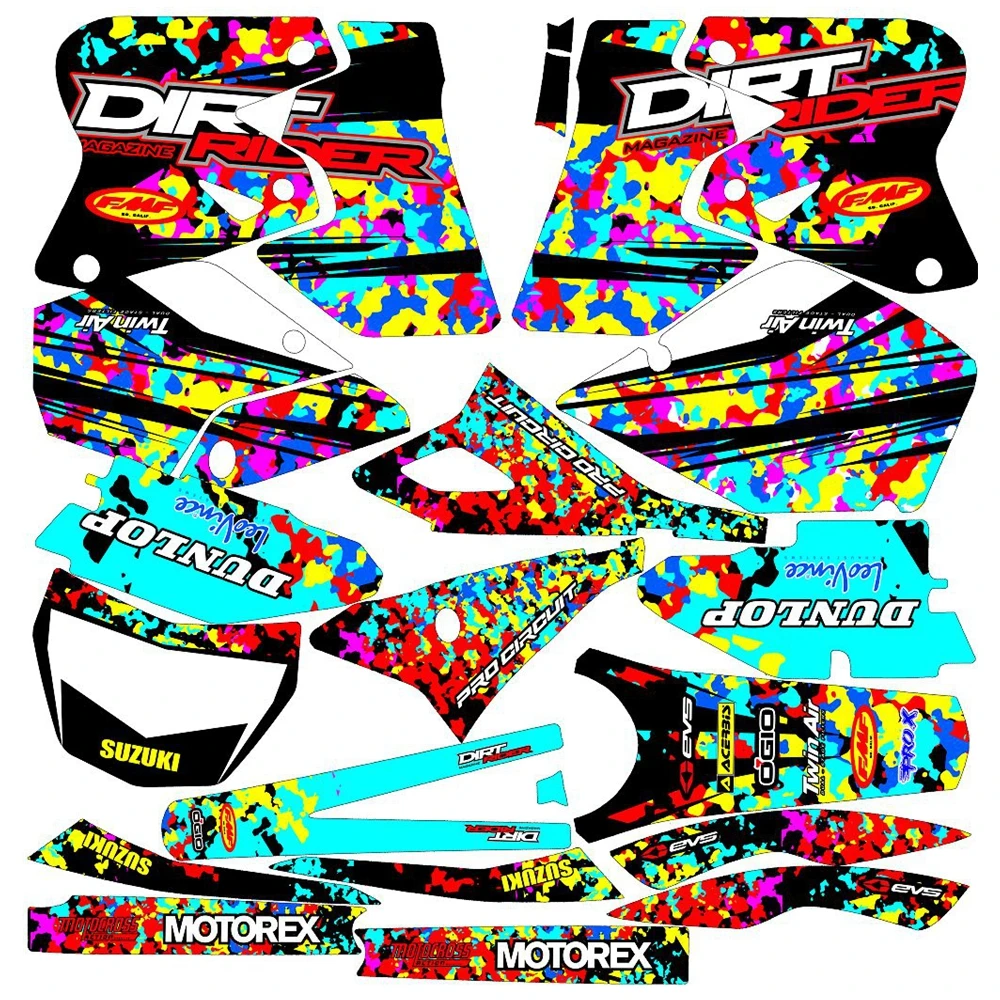 

New Full Graphics Decals Stickers Custom Number Name 3M Bright Stickers Waterproof For Suzuki DRZ400SM