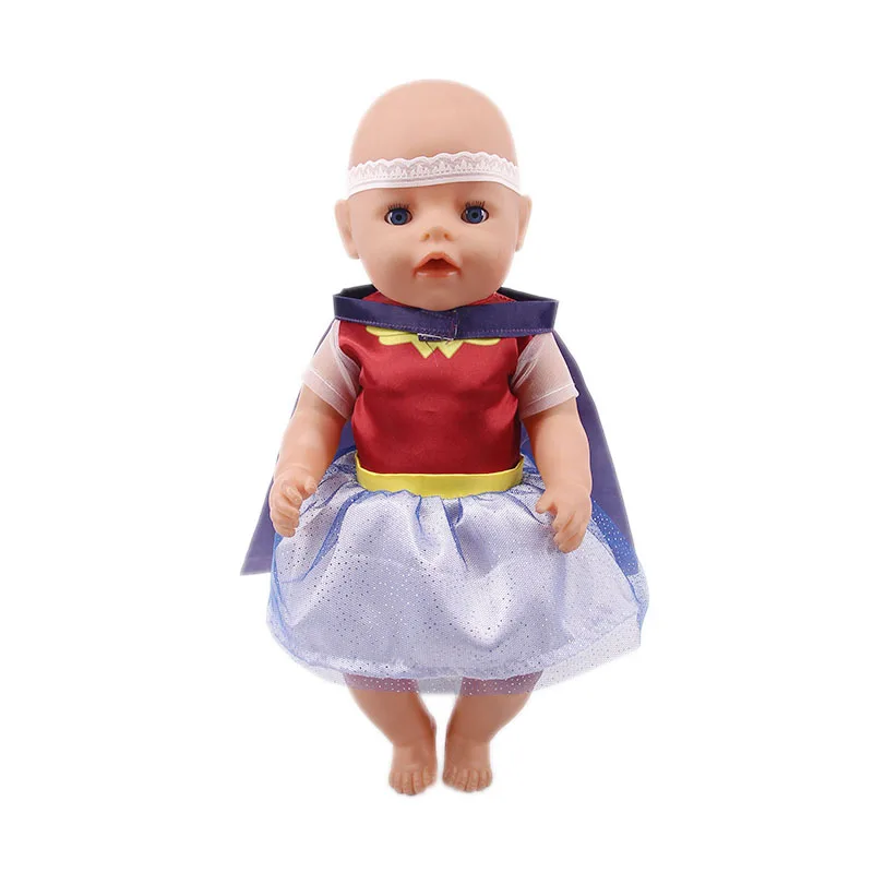 Кукольной одежды «Супермен» и «Человек-паук»; Косплэй костюм кукольная одежда для 18 дюймов куклы и 43 см для ухода за ребенком для мам zaps Детские Куклы новорожденных - Цвет: n196