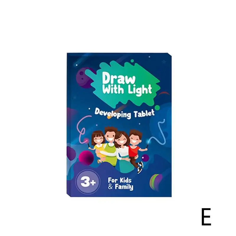 Флуоресцентная доска детская светящаяся флуоресцентные граффити доска 3D доска для рисования Детские Развивающие игрушки - Цвет: Blue A3 English E