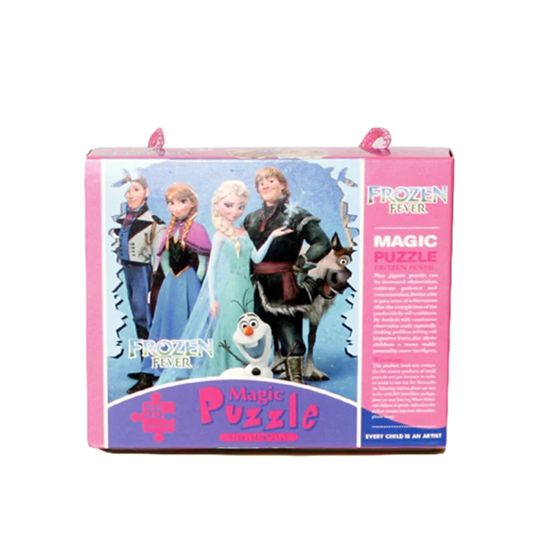 Дисней в штучной упаковке головоломка замороженный Человек-паук шаблон головоломка игрушка фигурки аниме модель игрушки для детей Подарки - Цвет: 35pcs WITH BOX