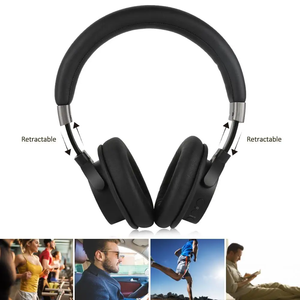Foldable Bluetooth Headset Bluetooth 4 1 CVC 6 0 Dual 40mm Large Aperture Wired and Wireless Bluetooth Headphones with MIC