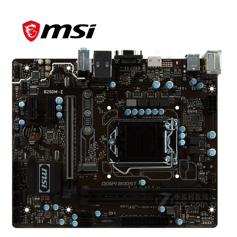 Материнская плата MSI B250M-E LGA 1151 DDR4 для Intel B250 B250M б/у материнская настольного ПК SATA III