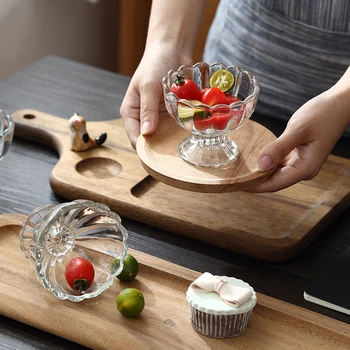 

Ice Cream Cup Creative Tea Milkshake Drink Cup Transparent Salad Glass Bowl Desktop Decorations Drink Container Mug Goblet