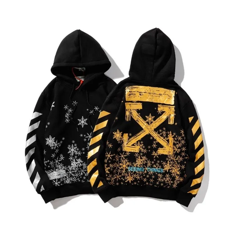 

2020 hot stamping snowflake silver print 19ss European and American fashion brand cotton plus size loose sports hoodie wo