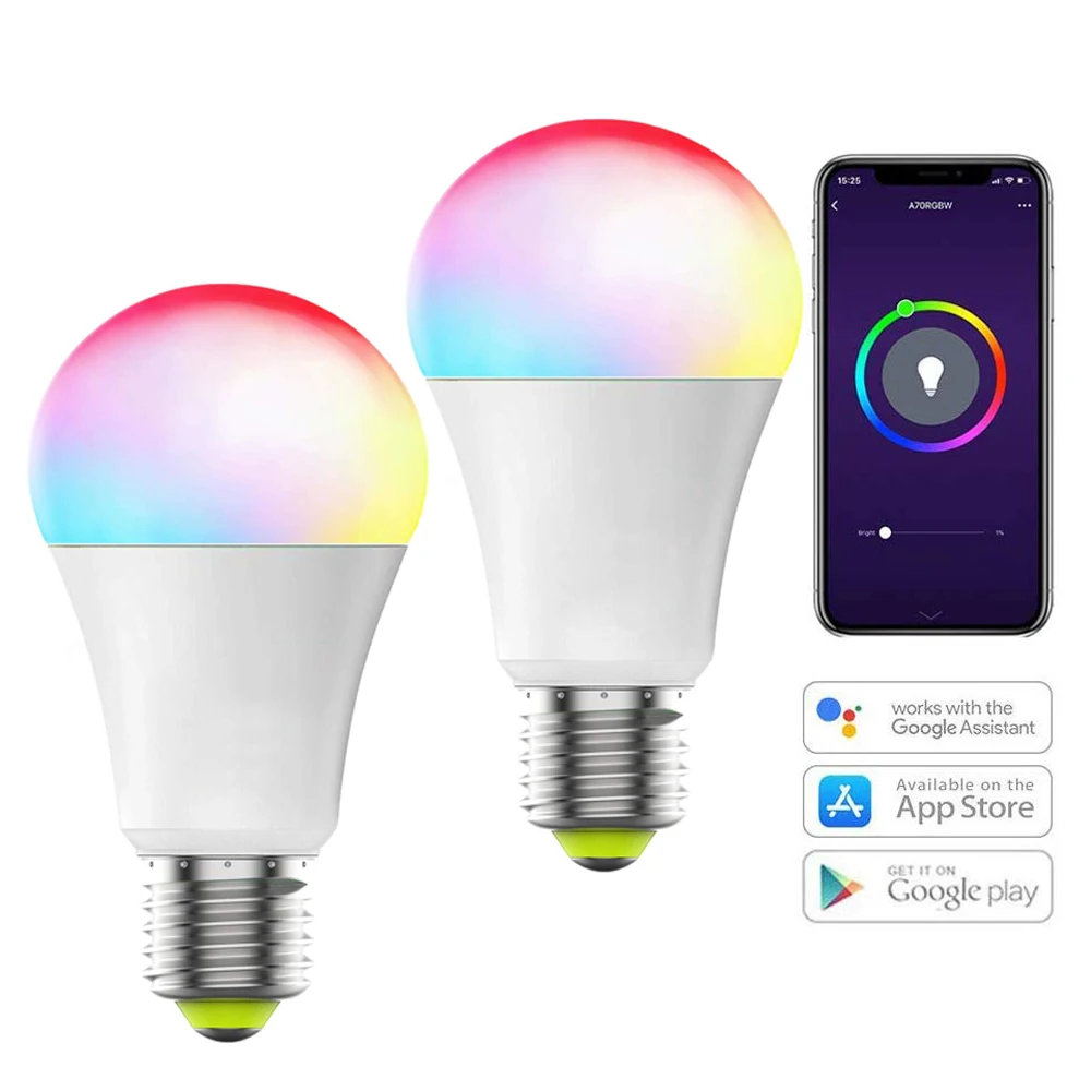 Tuya Smart LED Bulb RGB Lights Wifi Controlled Light-Bulb 8W Work With Alexa/Google Assistant/Smart Things | Освещение