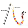 Funny Cat Toy Fishing Rod Kitten Cat Pet Toy Stick Teaser Rainbow Streamer Interactive Cat Play Wand With Feather Toys For Cats ► Photo 3/6