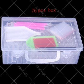 

New 76pcs Plastic Diamond Painting Accessories Box Bottles Mosaic Container Storage Diamant Painting Box Tools Tray Pen Tweezers