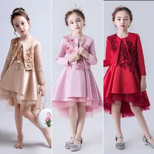 Свадебное платье для девочек; платье принцессы на день рождения для маленьких девочек; вечернее платье с цветочным узором для мальчиков и девочек; детское платье для подиумов; маленькое пианино