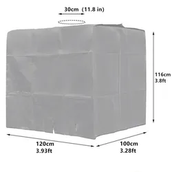Multi - Color Waterproof Outdoor IBC Rainwater Tank Cover - Anti - Dust & Sun Protection Oxford Cloth (Silver)