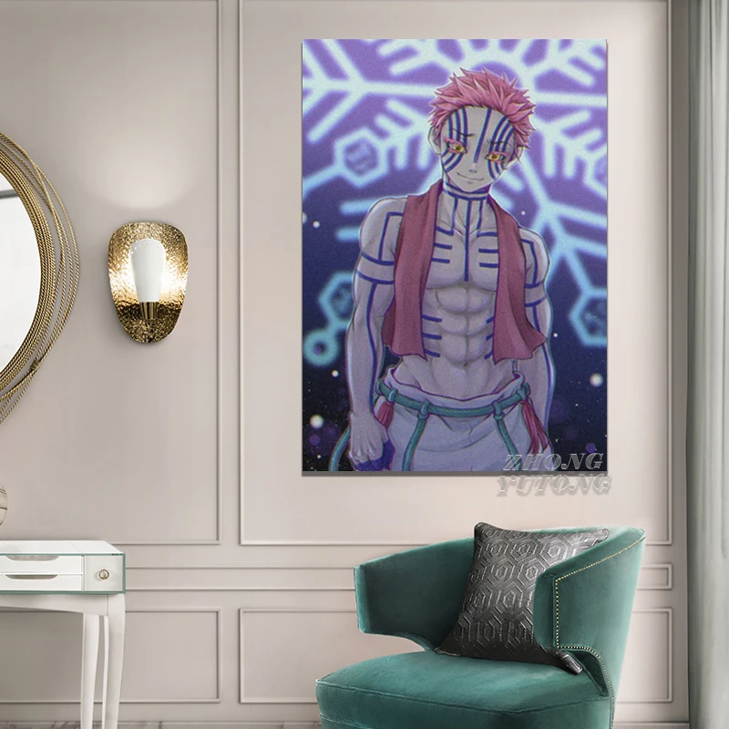 Luas superiores demônio slayer kimetsu não yaiba parede arte da lona para  sala de estar quarto estudo quarto dormitório arte decoração impressões -  AliExpress