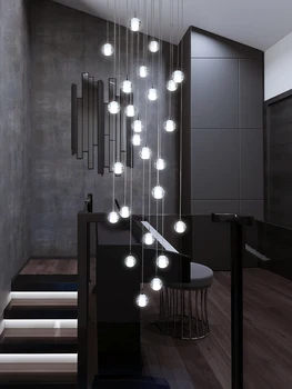 

Modern LED Crystal Chandelier Lighting Large Hanging Lights Orb Cristal Lamps for Living Dining Room Staircase Hotel Decoration