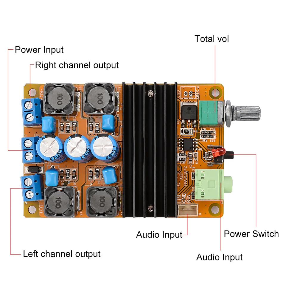 AIYIMA TPA3116D2 цифровой усилитель мощности 100 Вт* 2 стерео 2,0 канальный усилитель высокой мощности плата с MCU интеллектуальное мягкое управление