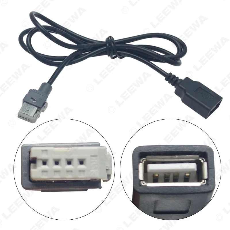 LEEWA 10X стандартный CD Радио Аудио разъем для USB адаптер Conector для peugeot 307 408 Citroen C4 C5 кабель для передачи данных#6157