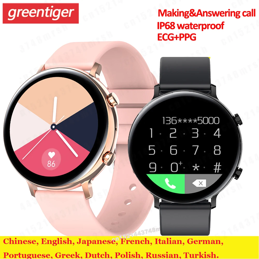 ECG Smart Watch Women Smart Phone Call Watch HD Screen ECG+PPG Smart